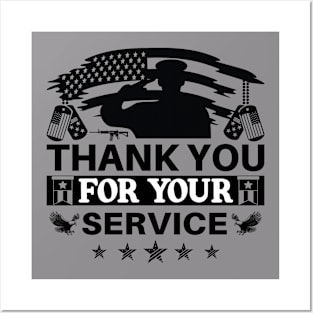 Thank You For Your Service T-Shirt Posters and Art